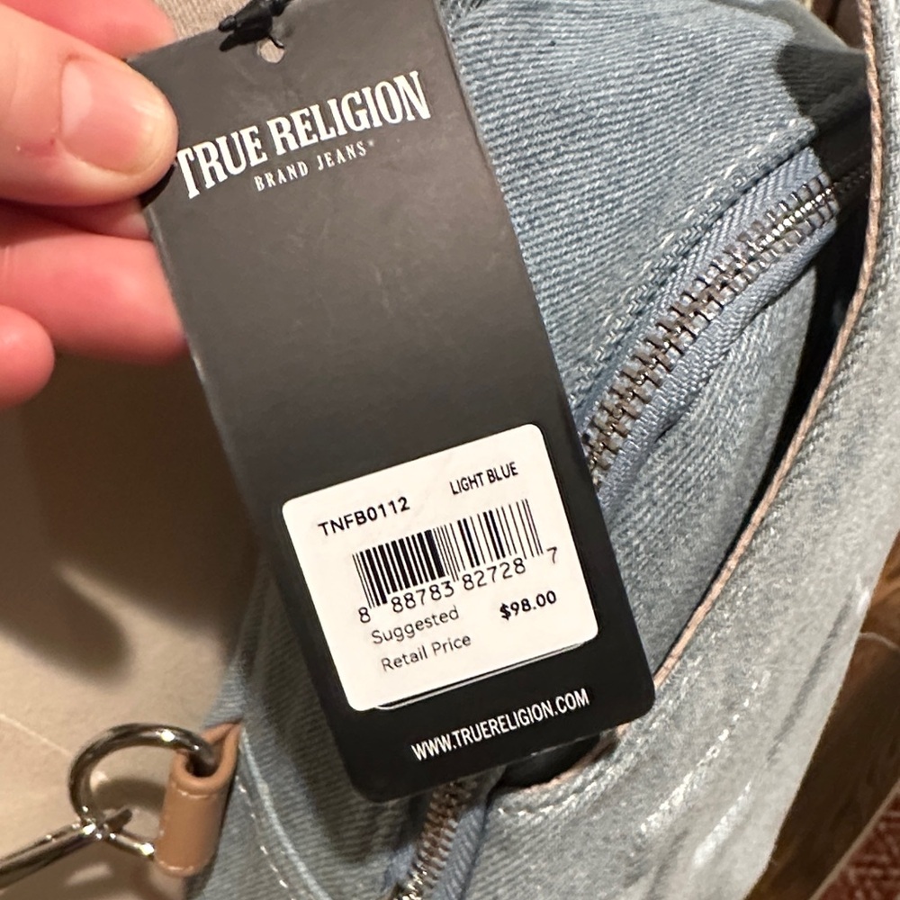 NWT True Religion Light Denim Blue (Blue Jean) Crossbody Bag backpack - Picture 3 of 8
